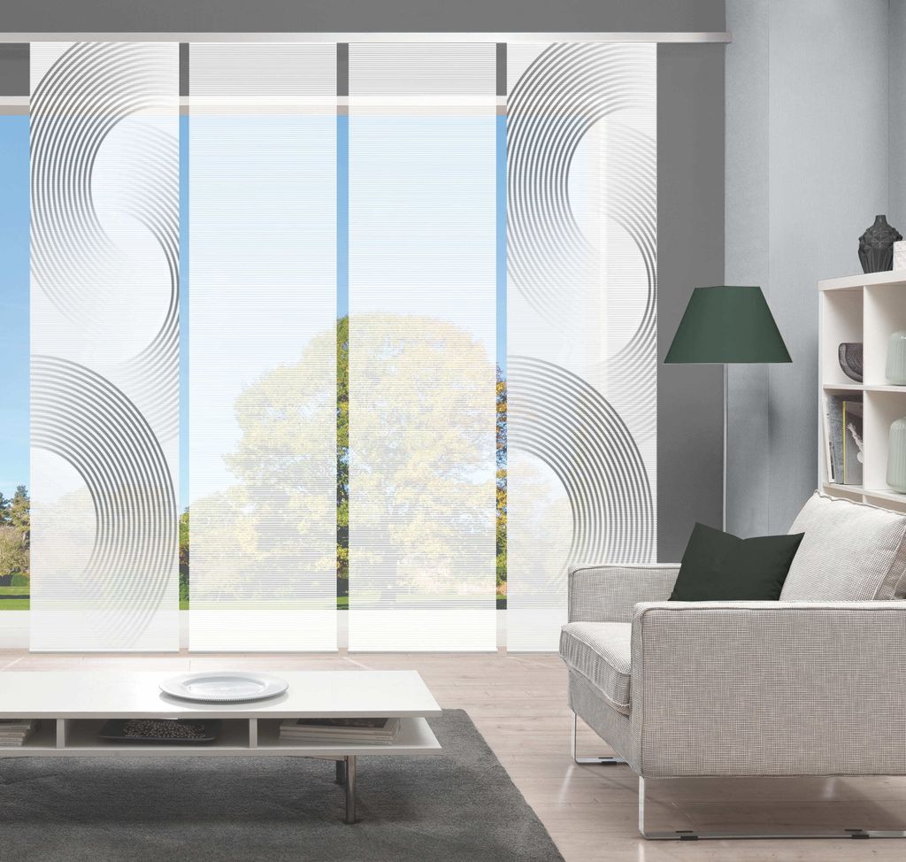 BEXON Schiebegardine, Halbkreismotiv, halbtransparent, 260x60 cm