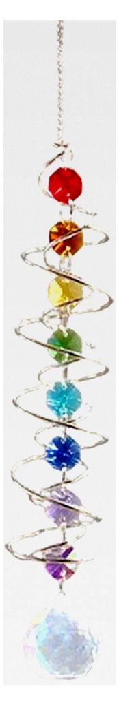 45 cm Kristall Sonnenfänger, Bunt Hängender Sonnenfänger, Dekorativer Kristall Windspiel mit Doppelspirale, für Kronleuchter, Fenster, Garten, ...