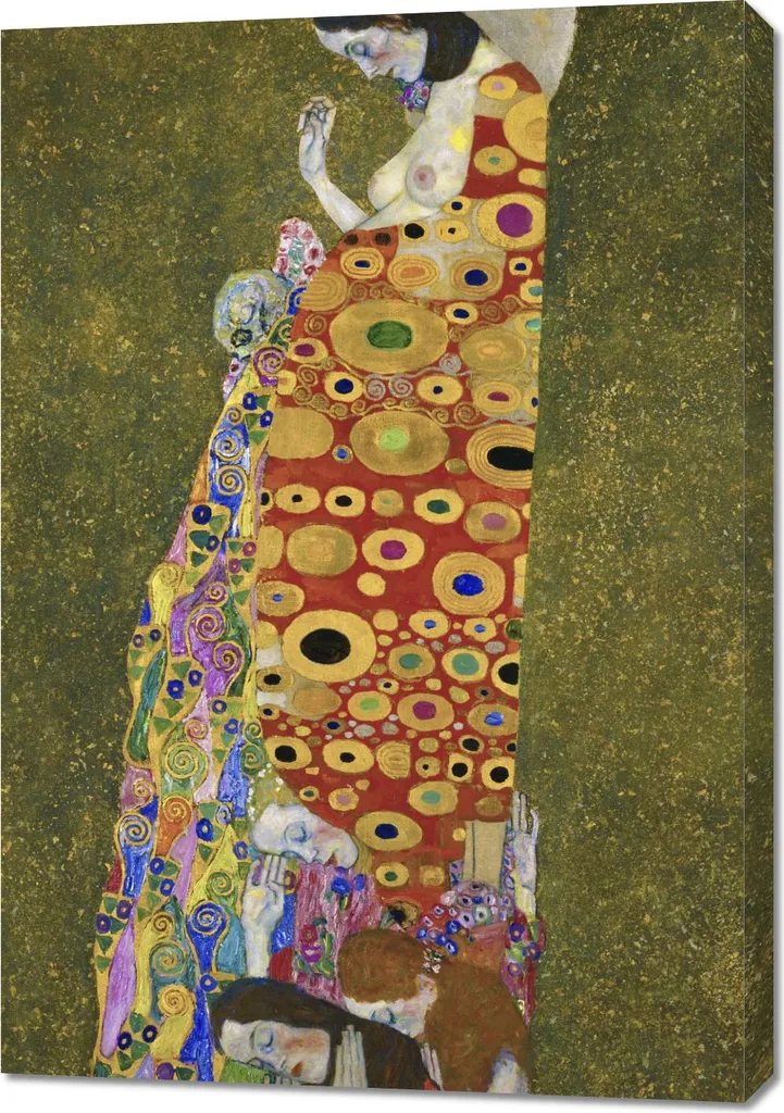 Quadro Klimt Hope II 70x100 cm | Tela Vintage per Salotto Moderno