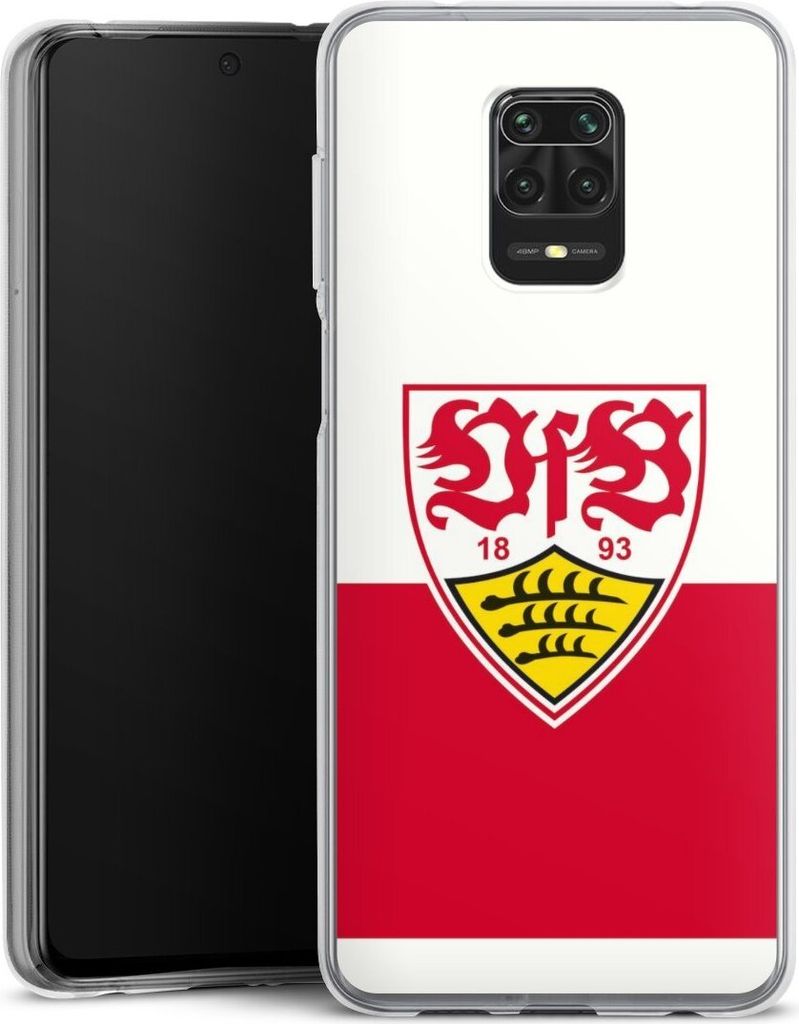 DeinDesign Handyhülle für Xiaomi Redmi Note 9 Pro Silikon Hülle Case Smartphone Schutzhülle Logo Offizielles Lizenzprodukt VfB Stuttgart