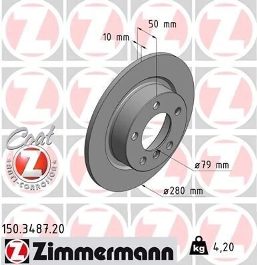 Disque de frein ZIMMERMANN 150.3487.20 pour Mini Countryman R60 R61