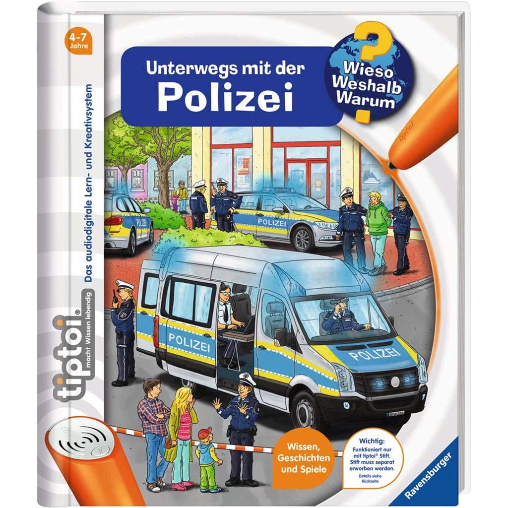 Ravensburger 000128 tiptoi Wieso? Weshalb? Warum? Unterwegs mit der Polizei Lernbuch