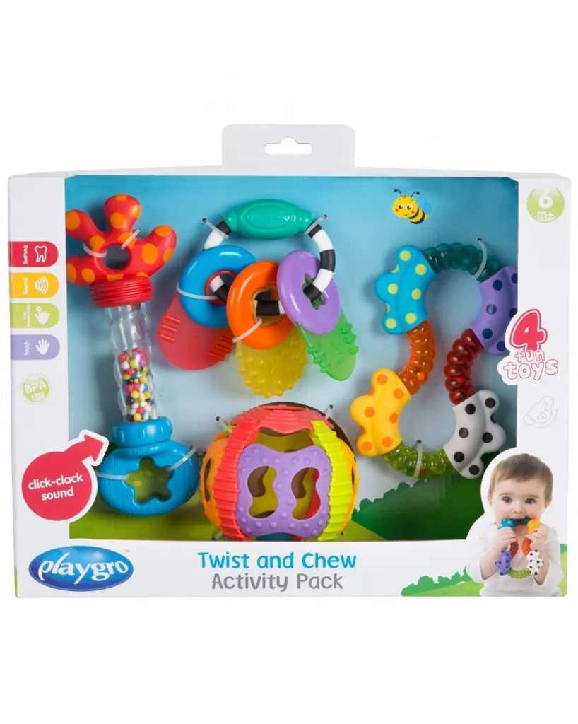Coffret Playgro Idéal pour l'Éveil et le Soulagement Dentaire des Bébés