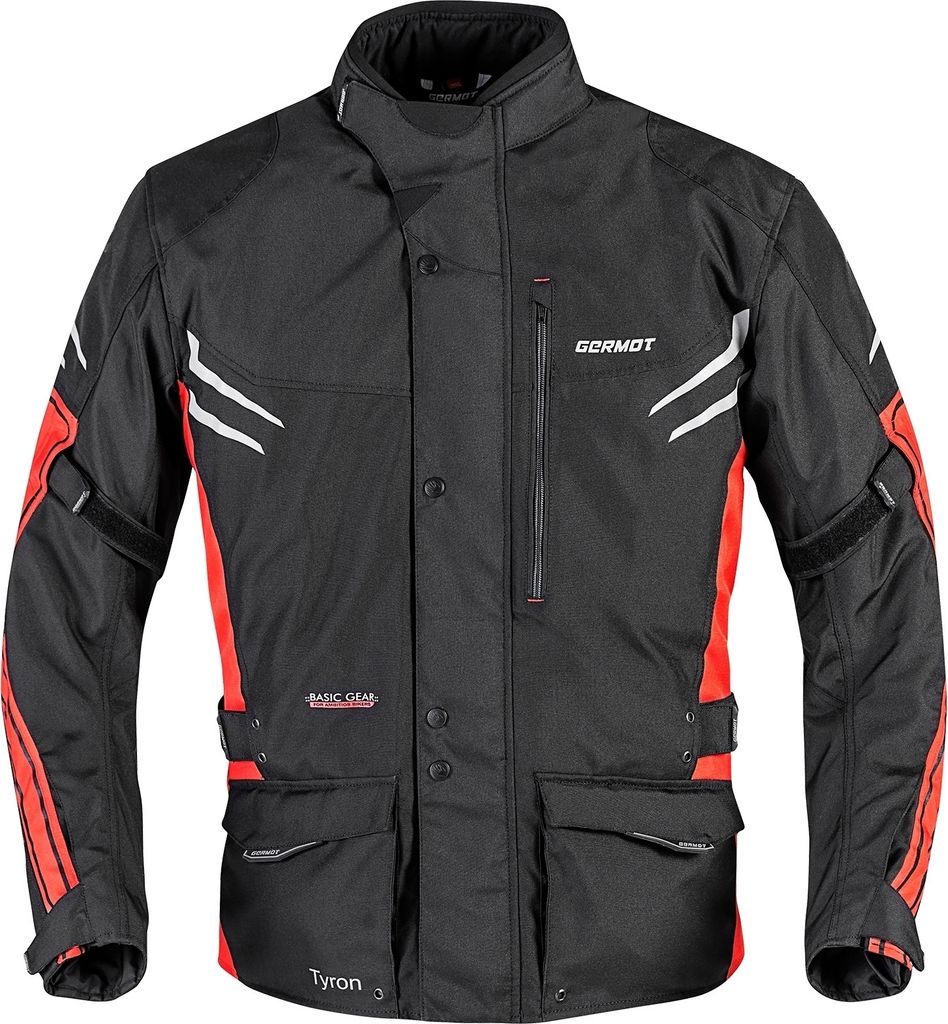 Germot Herren Motorradjacke Tyron , Schwarz Rot, 3XL