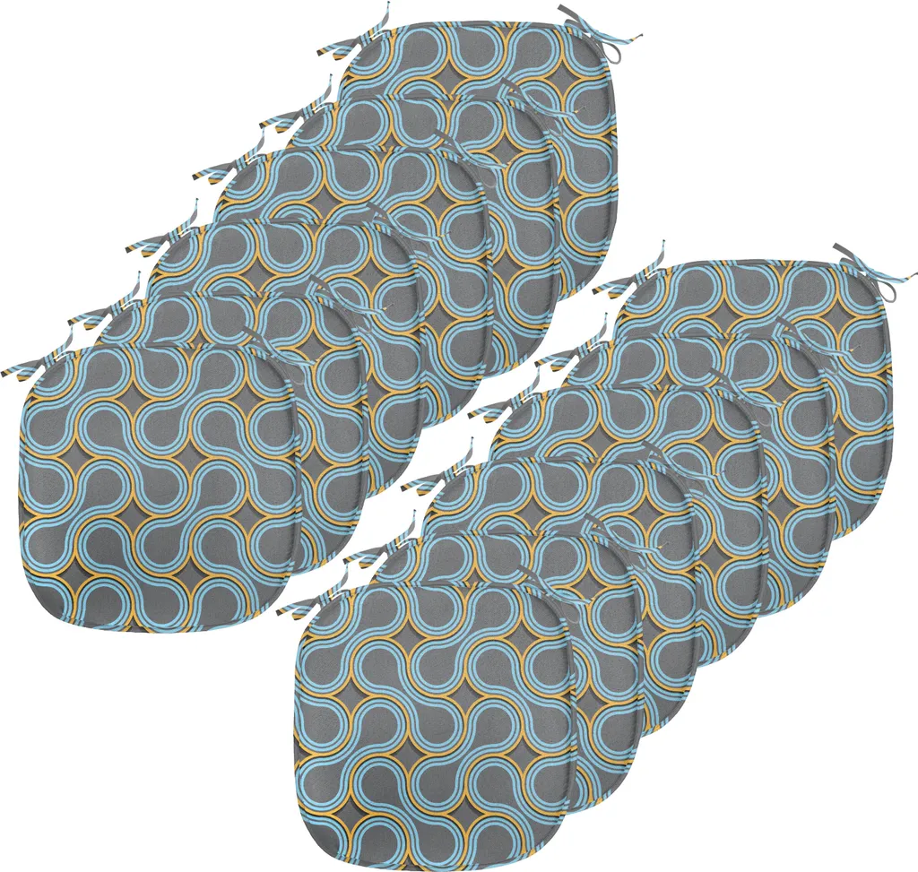 Cuscini Sedie Cucina 40x40 Impermeabili ABAKUHAUS Set 12 Grigio Marigold