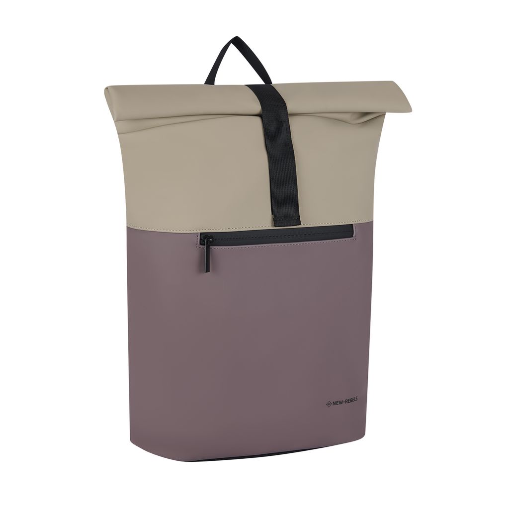 New Rebels Liam Montgomery Old Purple Beige Rolltop Rucksack