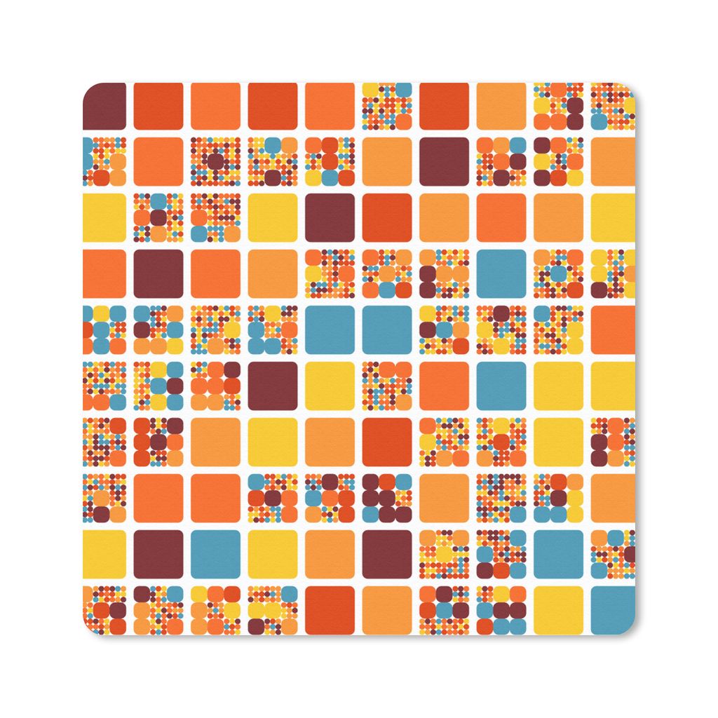 MuchoWow Mauspad Mousepad Muster - siebziger Jahre - Stadt 30x30 cm - Mousepads - Maus Mat - Pad - Mausunterlage - Gaming
