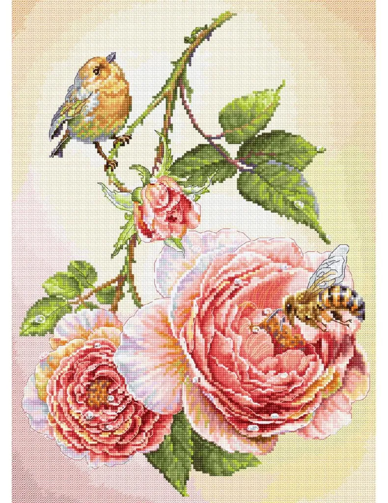 Kit broderie point de croix Petit-déjeuner Luca-S complet de 25x35 cm