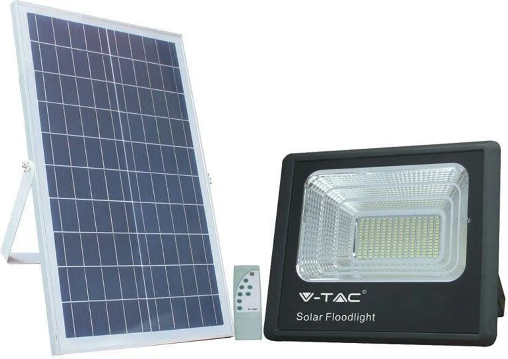 Éclairage de Jardin Solaire LED 50W avec Panneau et Télécommande V-TAC
