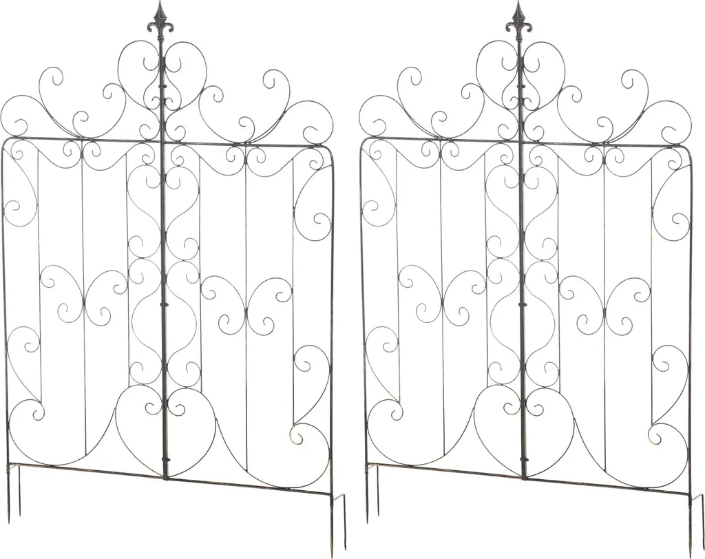 Treillis Mandevilla en métal marron antique lot de 2 pièces stables