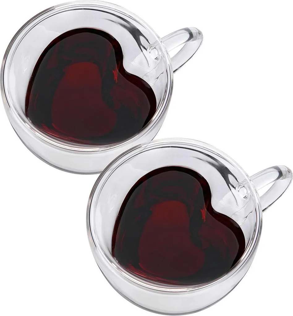 Red Rocks Tazze Da Caffè In Vetro Borosilicato A Doppia Parete – Set Da 2, Termiche, Con Manico, Trasparenti, Per Bar E Casa - 2