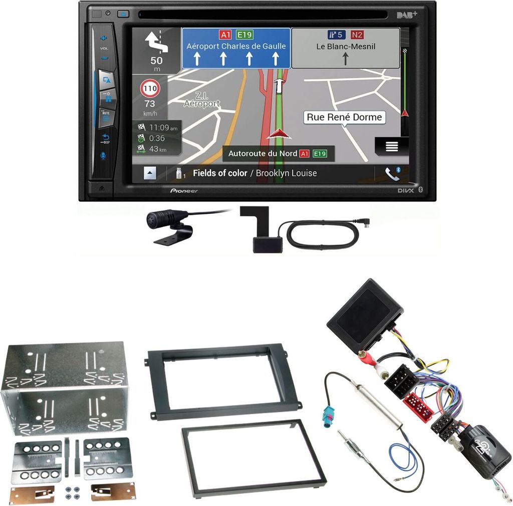Pioneer AVIC-Z730DAB USB Navigation CD Einbauset für Porsche Cayenne bis 2006
