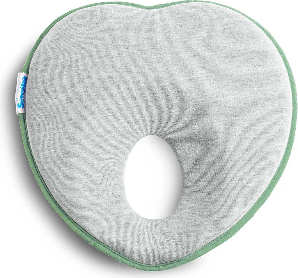 Coussin de Maintien Bébé avec Trou Ergonomique Anti-tête Plate Menthe