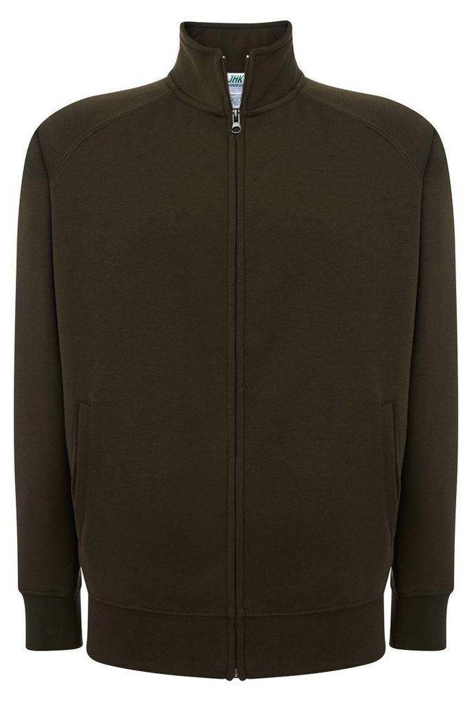 JHK - Sweatshirt Durchgehender Reißverschluss für Herren/Damen Uni LT3592 (S) (Khaki)