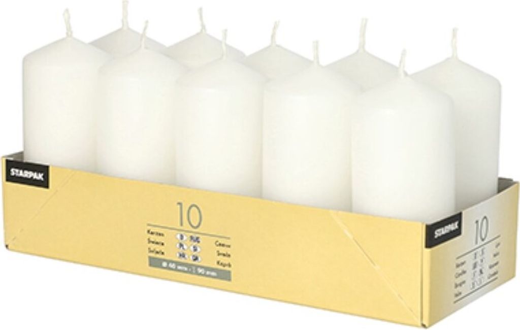 10 sloupkových svíček Ø 40 mm - 90 mm bílá Obrázek produktu 6