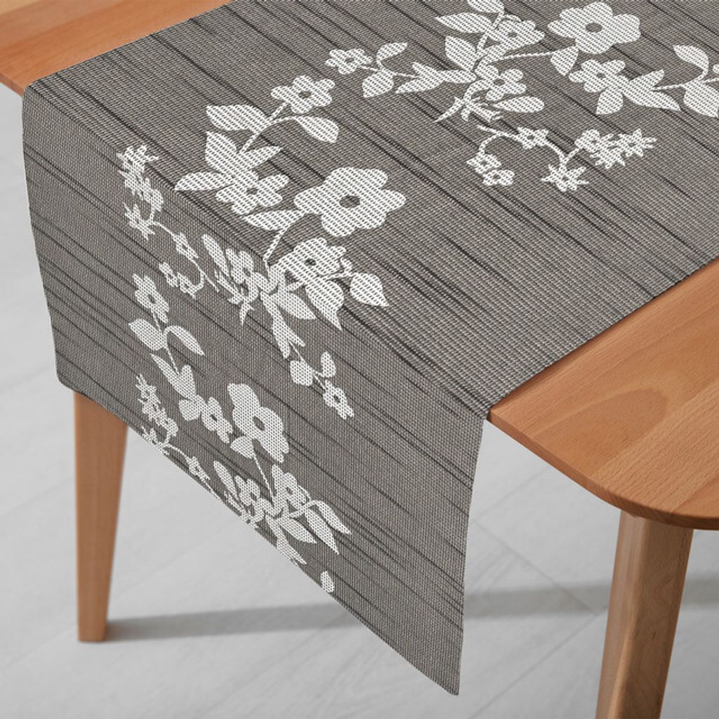 DecoHomeTextil Tischläufer Miami Tablerunner Sunrise Grau , wind- und wetterfest, UV-beständig, verrottungsfest 40 cm x 1000 cm