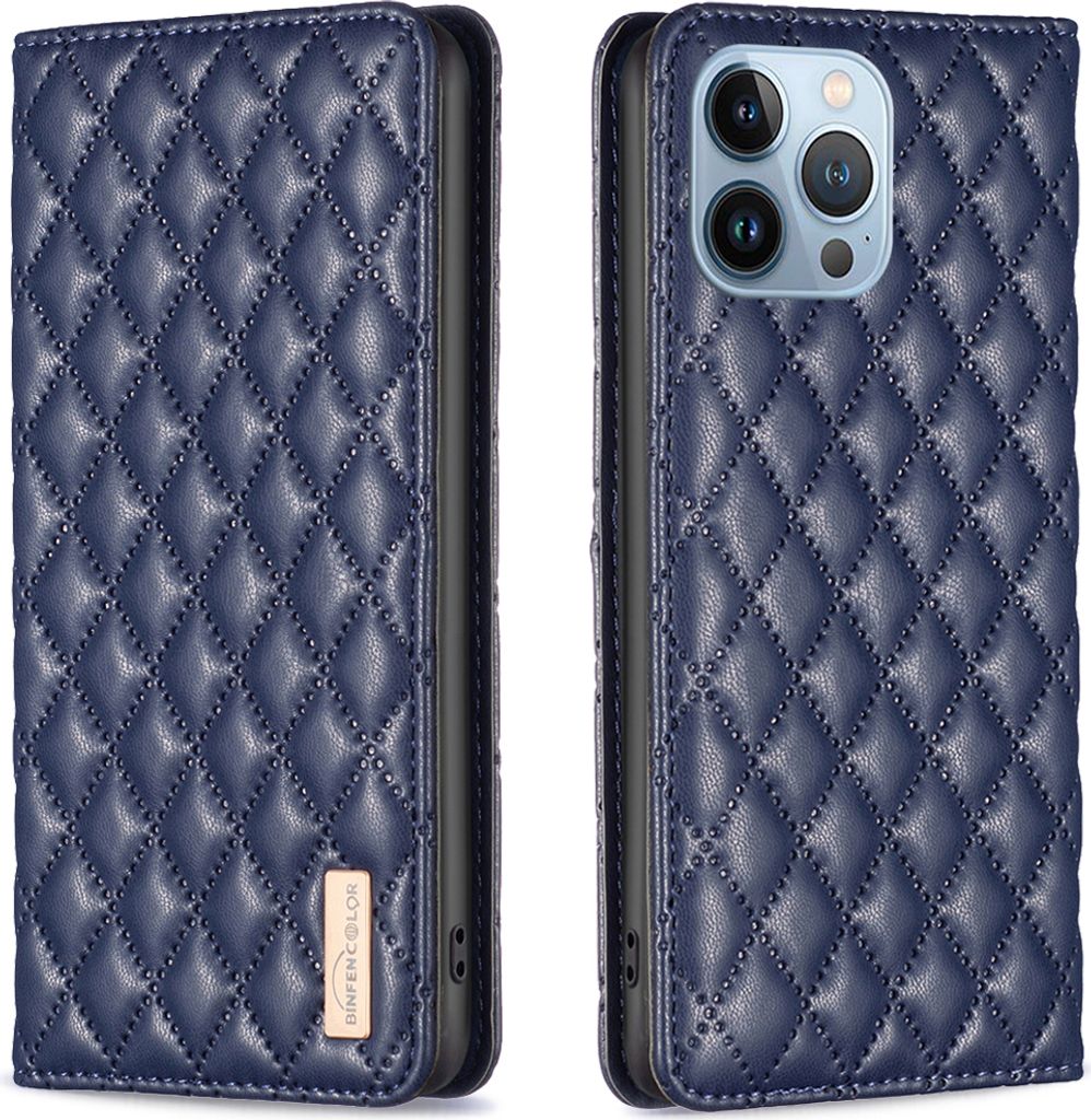 iPhone 13 Pro Hülle, Elegant Bookstyle Flip Leder Kartenfächer Schutzhülle mit Ständer für iPhone 13 Pro Blau
