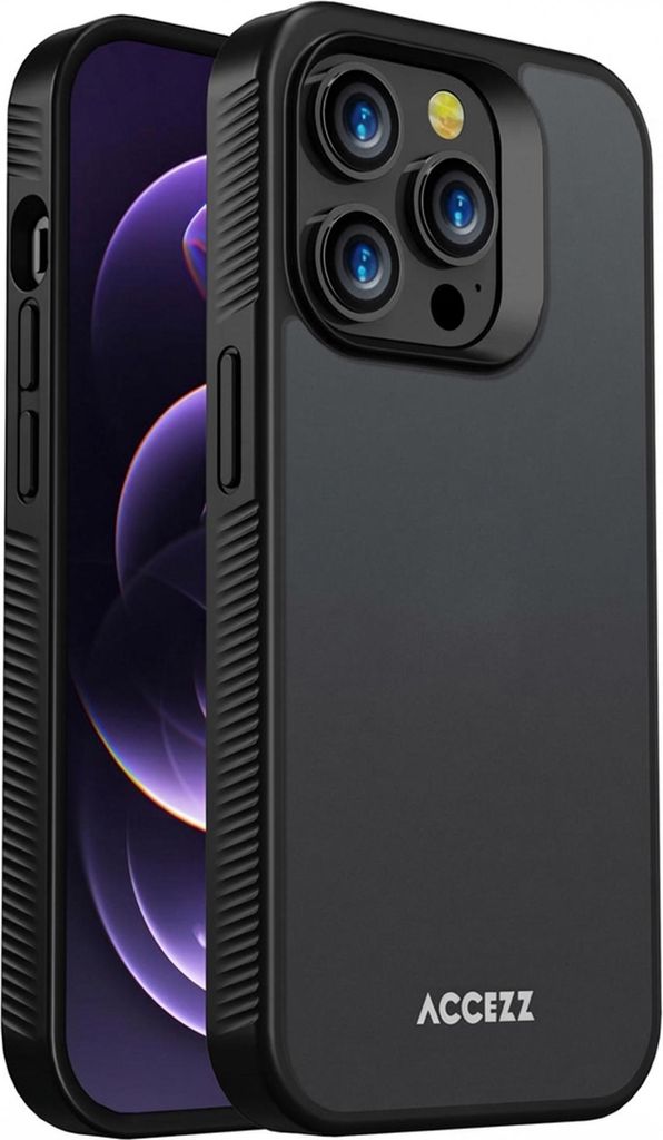 Accezz Rugged Frosted Back Cover iPhone 14 Pro - Schwarz