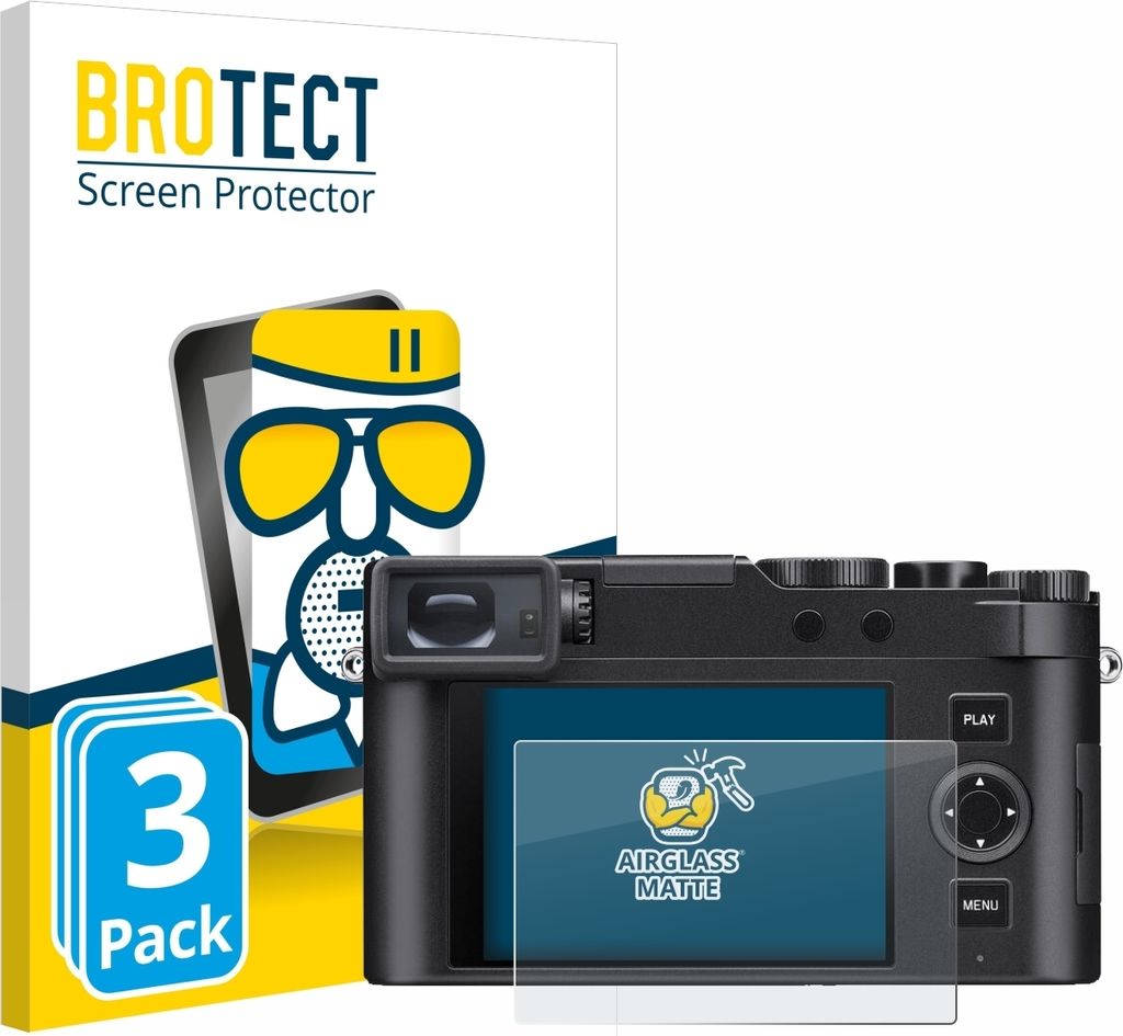 3x BROTECT Entspiegelungs Schutzglas für Leica D-Lux 8 Schutzfolie Panzer Folie Glas Display Schutz matt