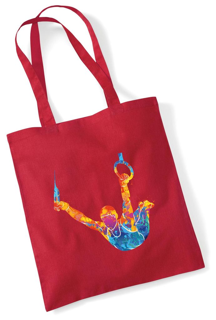 Huuraa Jutebeutel Gymnastik Ringe 10 Liter Classic Red Baumwolle Tasche Geschenkidee