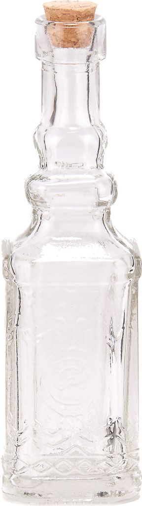 Glasflasche mit Korken transparent-beige - Einheitsgröße