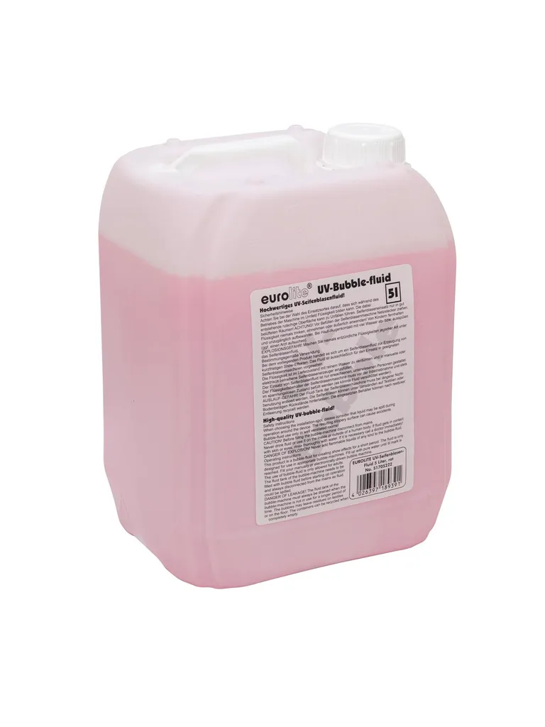 Fluide bulles UV Rouge 5L EUROLITE pour bulles durables sans résidus