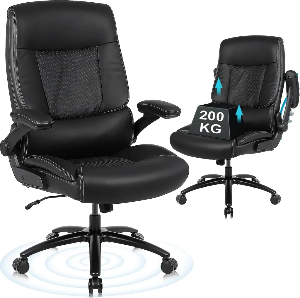 Fauteuil de bureau ergonomique noir idéal télétravail et support dos