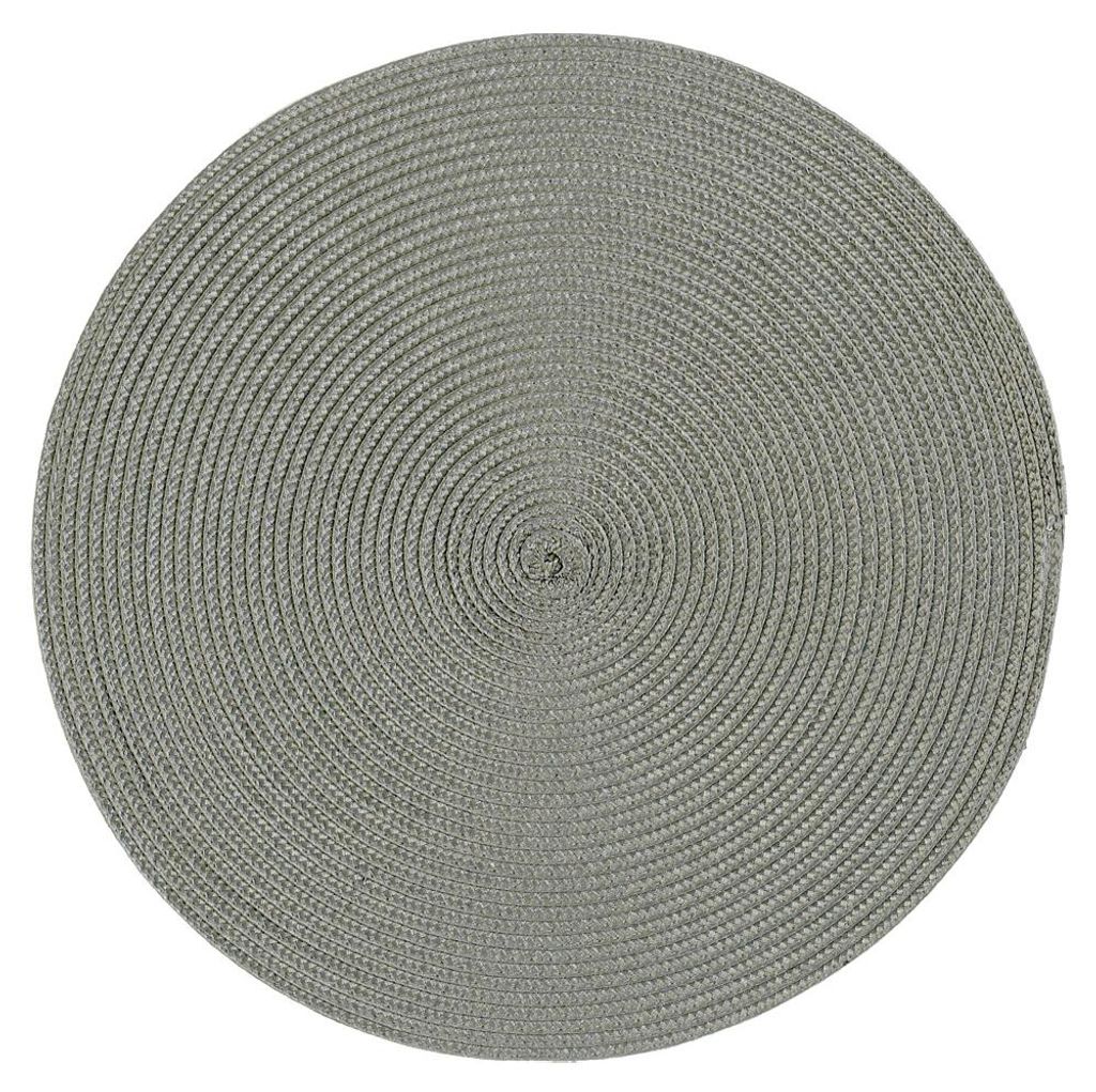 Platzset Polypro Grau rund ca. 35 cm Ø abwaschbar Tischset Platzdeckchen