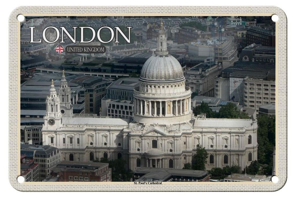 Blechschild Städte St. Paul ́s Cathedral London UK 18x12cm Schild