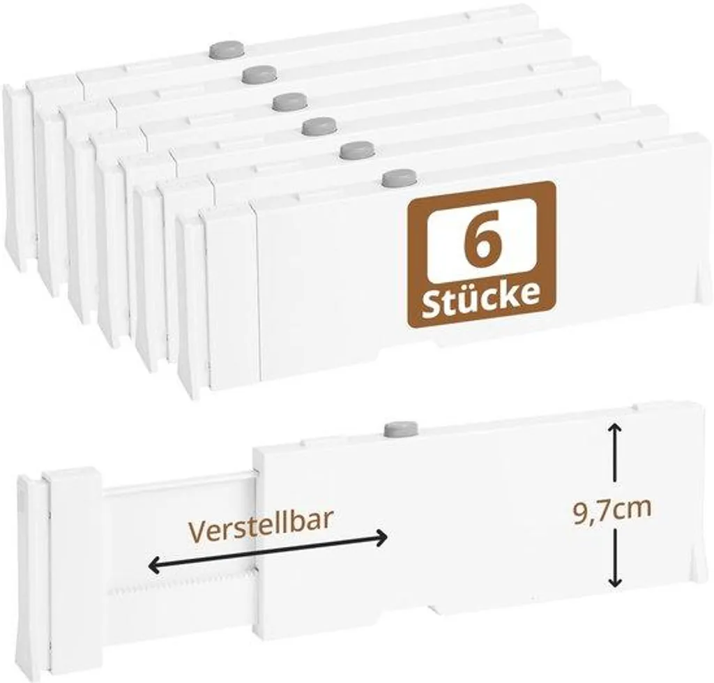 Organiseur tiroir réglable sans perçage blanc chaud 28-43 cm robuste