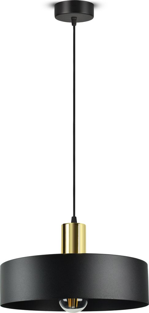 LUXOLAR - Led Pendelleuchte - Schwarz Gold Deckenleuchte Produktbild 