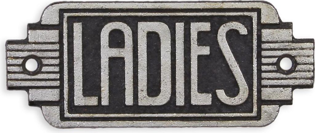 Ein gusseisernes Kunst-Deco-Schild „Ladies“ Replikat Retro Design Dekoration
