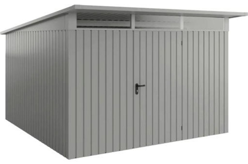 Gartenhaus Hörmann EcoStar Euroline Pultdach 325 x 358 cm RAL 9007 graualuminium