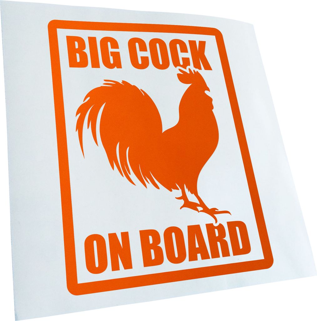 Kiwistar - Autoaufkleber - Big Cock on board - Orange - 60x46cm - Aufkleber für Auto, Laptop, Fahrrad, LKW, Motorrad mehrfarbig JDM Decal Racing