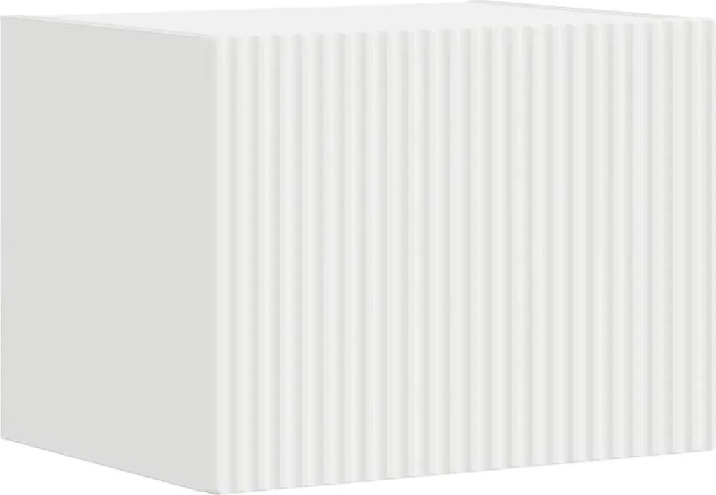 Petit meuble TV blanc en bois aggloméré avec étagère basse de rangement