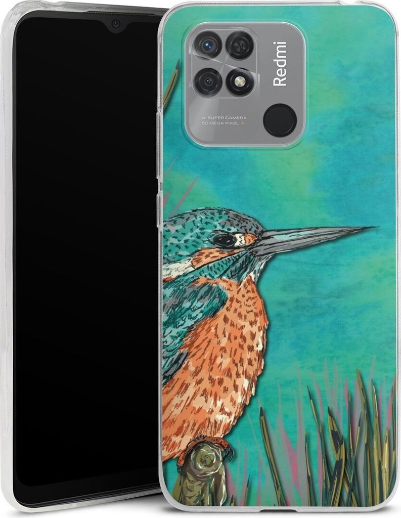 DeinDesign Slim Hülle für Xiaomi Redmi 10C Silikon Case Ultra Dünn Handyhülle Malerei Tiere Vogel