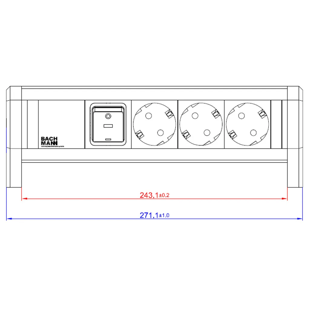 Multiprise de table Bachmann Desk 1 pour optimiser les câbles de bureau - 2