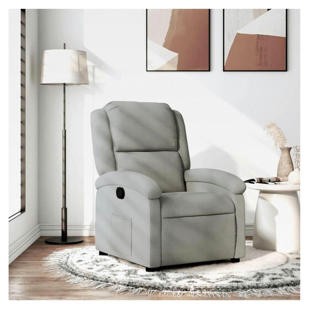 Relaxsessel Hellgrau Samt