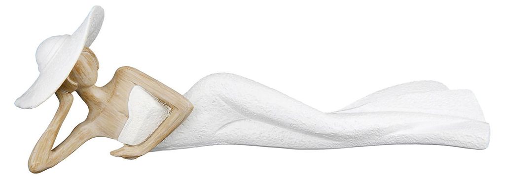 Figurka, kobieta, "Elegant", żywica syntetyczna, biała, Zdjęcie produktu 