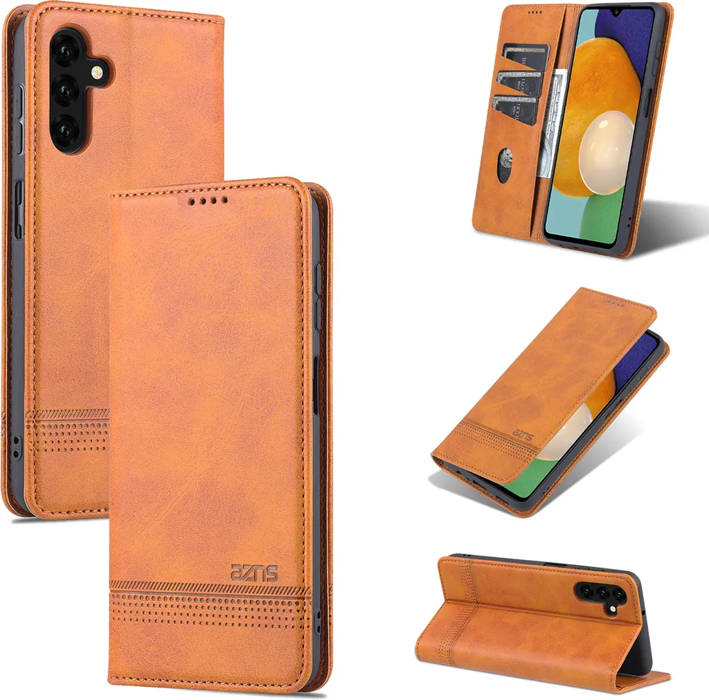 Galaxy A14 5G Custodia in pelle, Flip Cover Wallet Case Chiusura magnetica Stand Custodia protettiva per Samsung Galaxy A14 5G Giallo