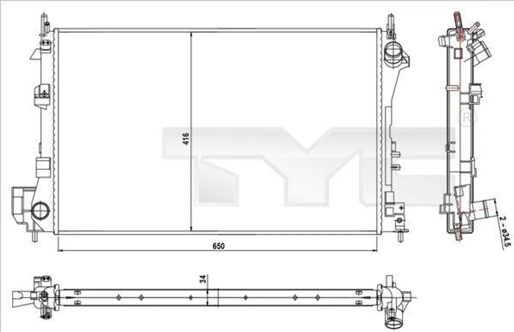 Radiateur moteur en aluminium pour Croma et Signum haute performance