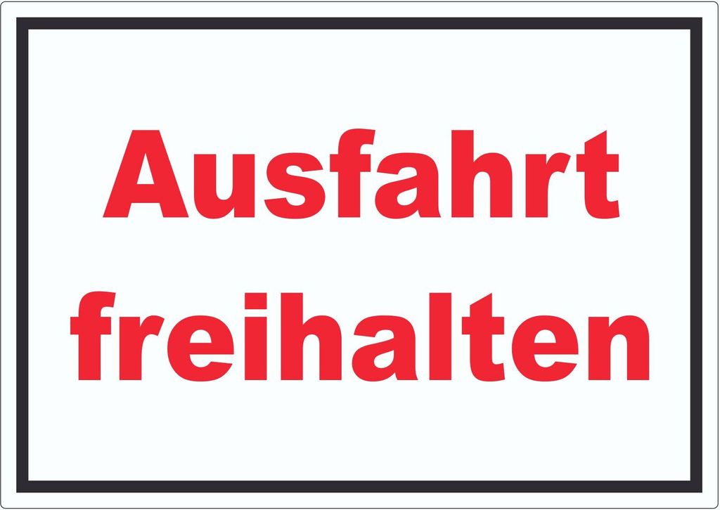 Ausfahrt freihalten Aufkleber rot-weiß-schwarz A5 (148x210mm)