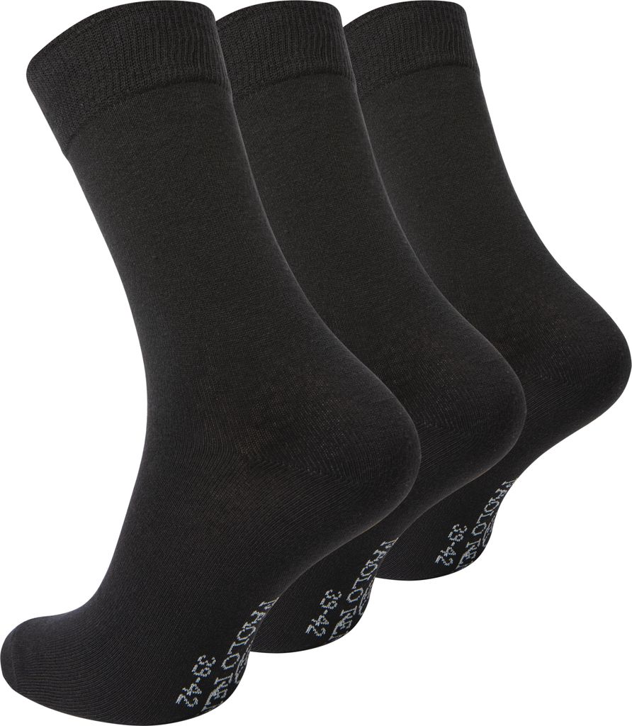 Paolo Renzo Business-Socken 3 Paar - Anzugssocken - Größe 39/42 - Schwarz