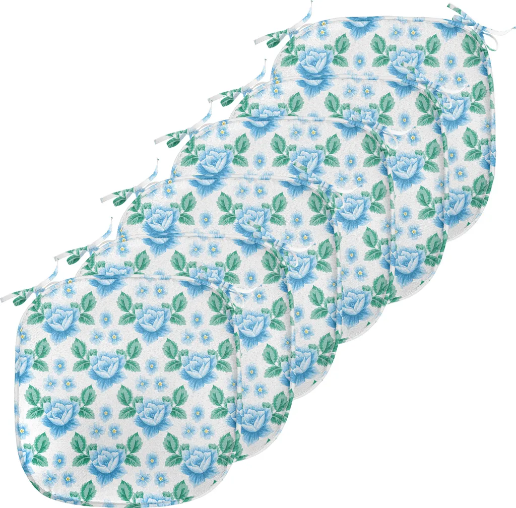 Lot de 6 Coussins de Chaise ABAKUHAUS Rose 40x40 cm Vintage Bleu Vert