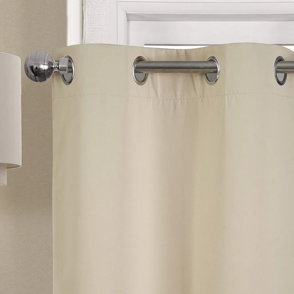 Rideaux opaques anti vis-à-vis beige 90 cm - Solution vitrage par lot de 2