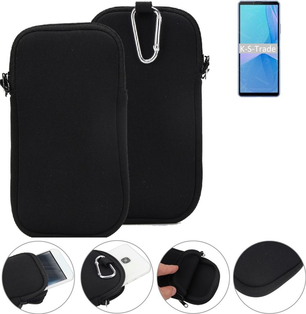 K-S-Trade Neopren-Hülle Handyhülle kompatibel mit Sony Xperia 10 III Schutzhülle Neoprenhülle Sleeve Schutz-Hülle Gürtel Tasche Case Holster