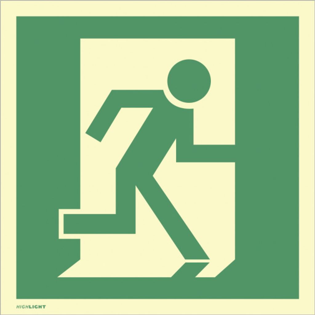 Dreifke Aufkleber Notausgang/Rettungsweg rechts, Folie, langnachleuchtend, 1...