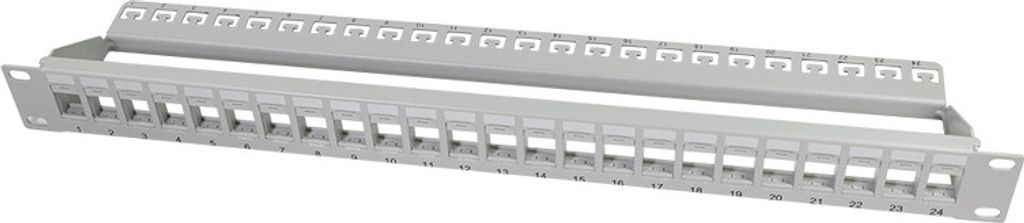LogiLink 19" Keystone Patch Panel ungeschirmt lichtgrau