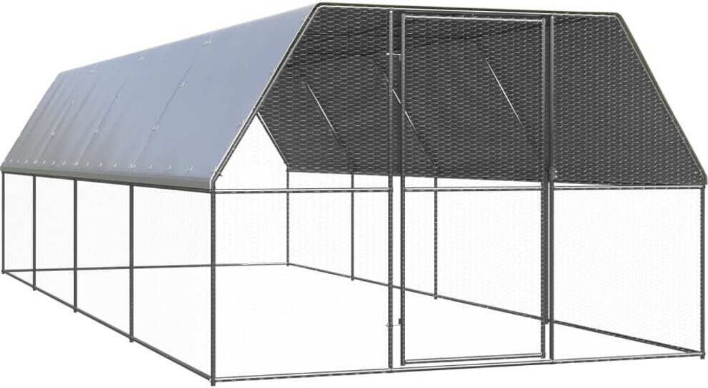 The Living Store Outdoor-Hühnerkäfig 3x8x2 m Verzinkter Stahl