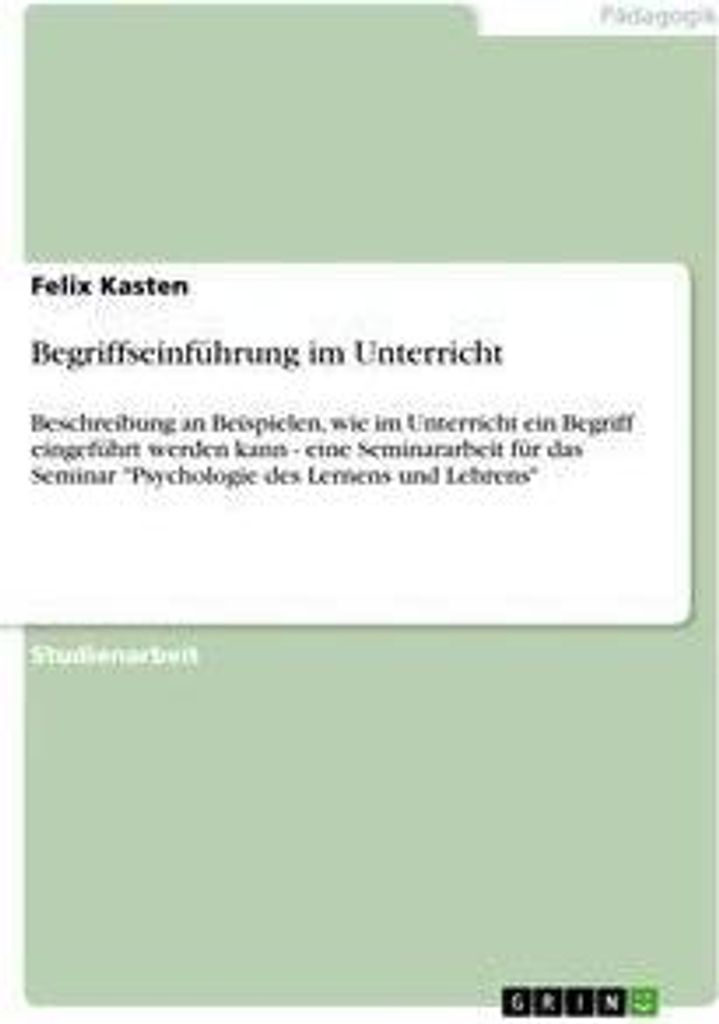 Begriffseinführung im Unterricht
